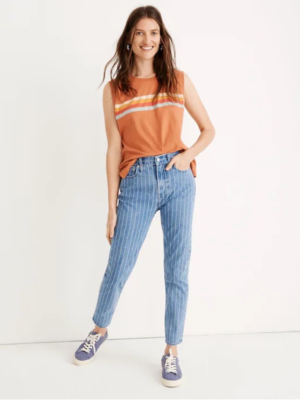 Madewell Women’s The Perfect Vintage Jean: Pinstripe Edition - Size 26 Straight